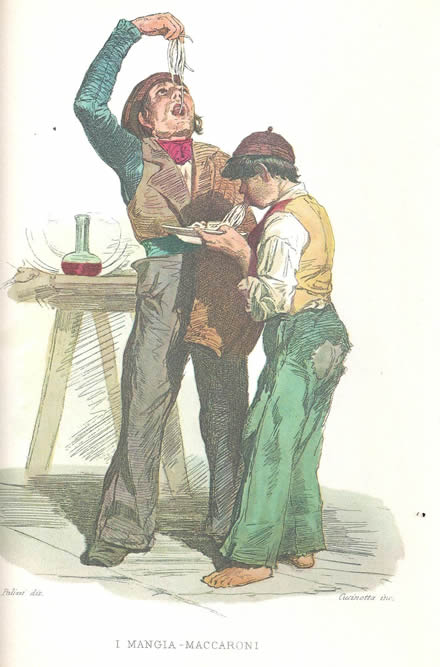 I mangia maccaroni nella Napoli 1840