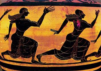 Corsa di fanciulle in un vaso greco