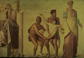 Il sacrificio di Ifigenia in un affresco pompeiano