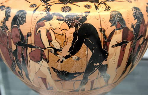 Atalanta e Peleo si fronteggiano nella lotta