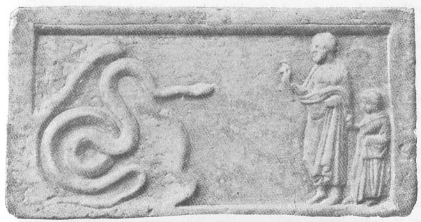 Rilievo di Zeus Meilichios sotto forma di un serpente di Eteonos in Beozia