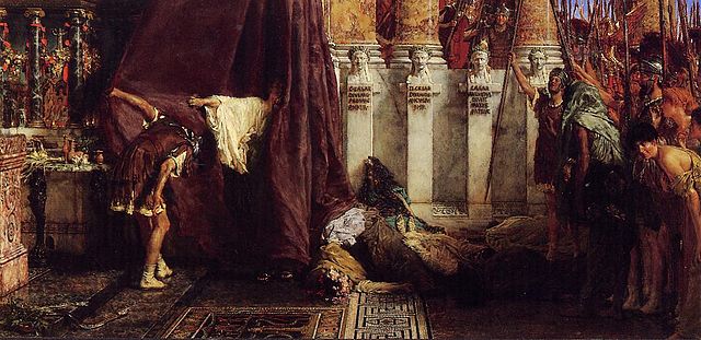 Ave, Caesar! Io, Saturnalia! Sir Lawrence Alma-Tadema - 1880 Akron Art Museum (United States) Painting - oil on panel